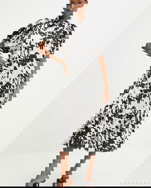 Answear.LAB rochie culoarea negru, midi, drept