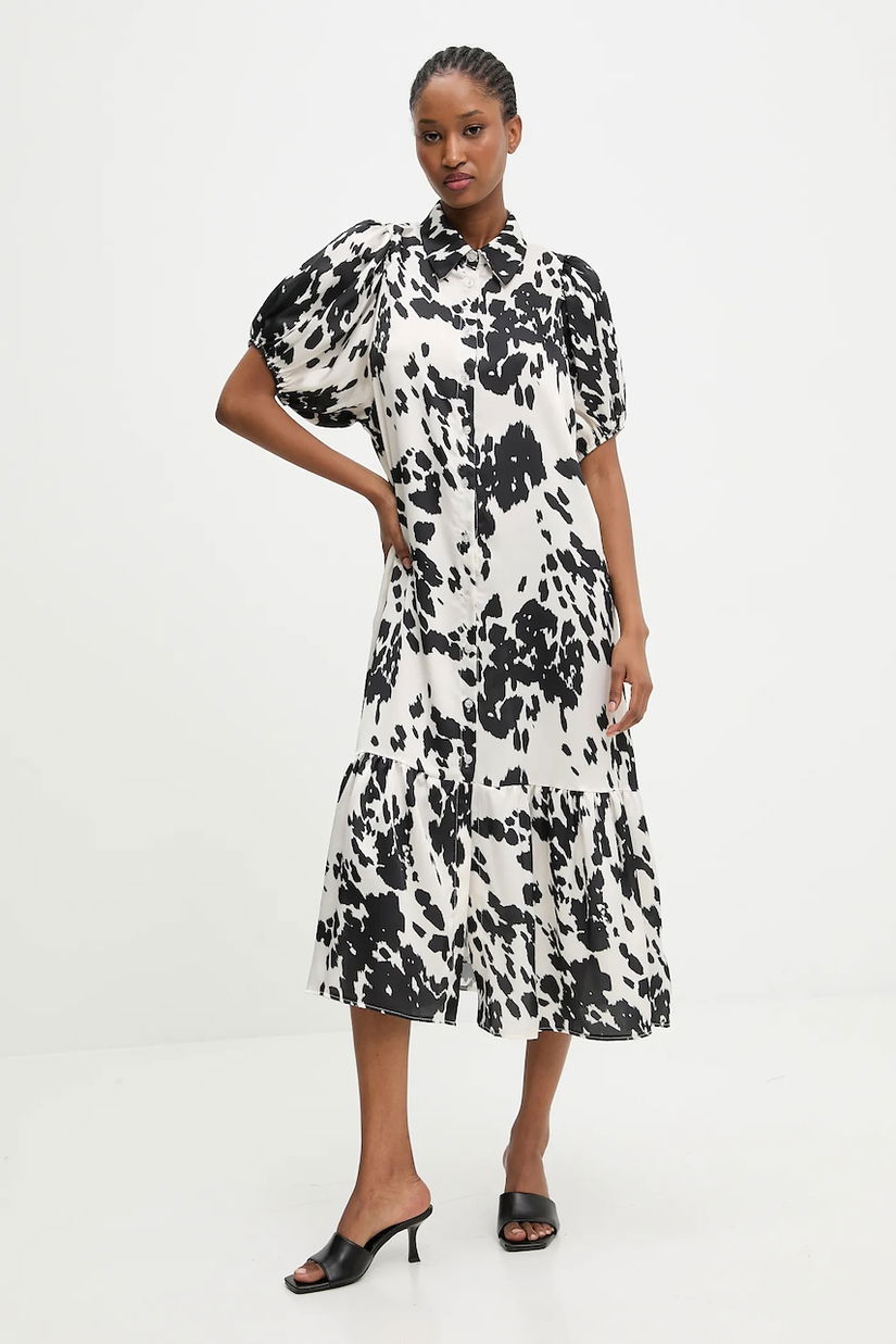 Answear.LAB rochie culoarea negru, midi, drept