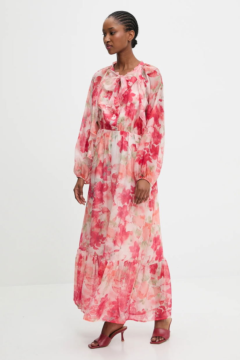 Answear.LAB rochie culoarea roz, maxi, evazati