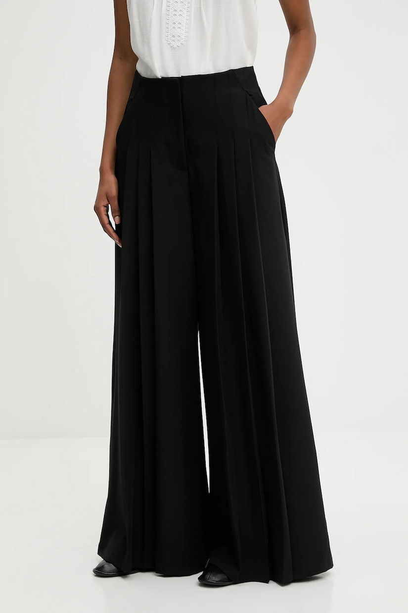Answear.LAB pantaloni culoarea negru, lat, high waist