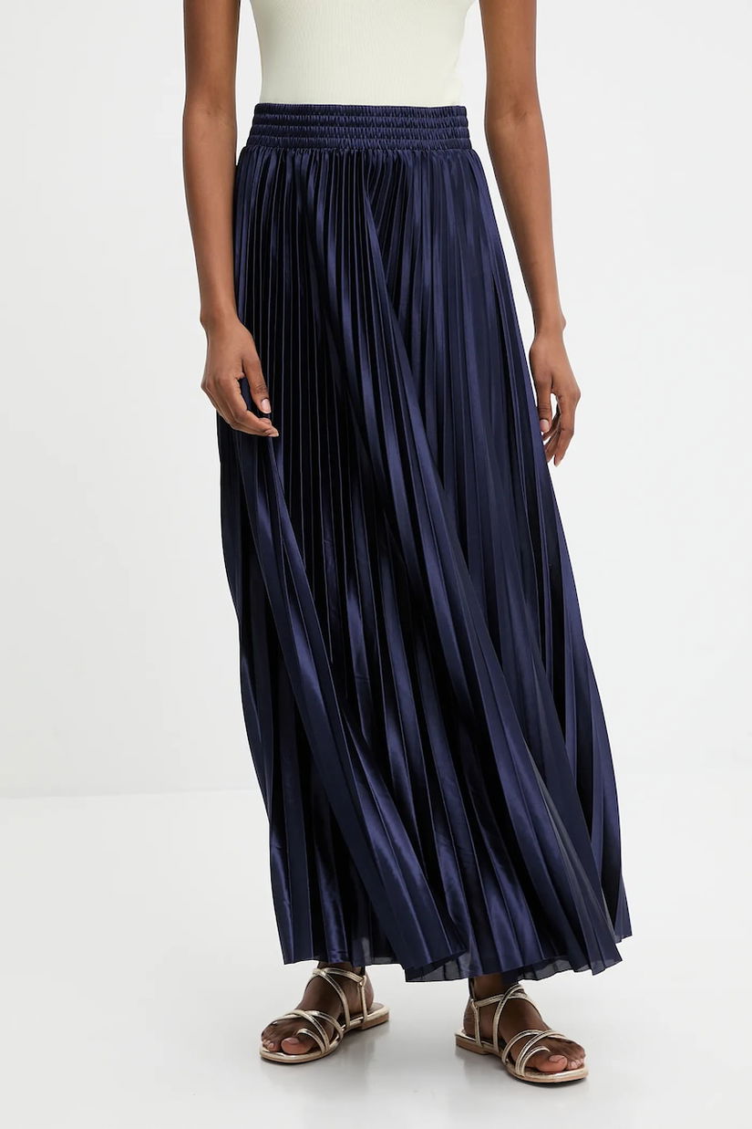Answear.LAB fusta culoarea albastru marin, maxi, evazati