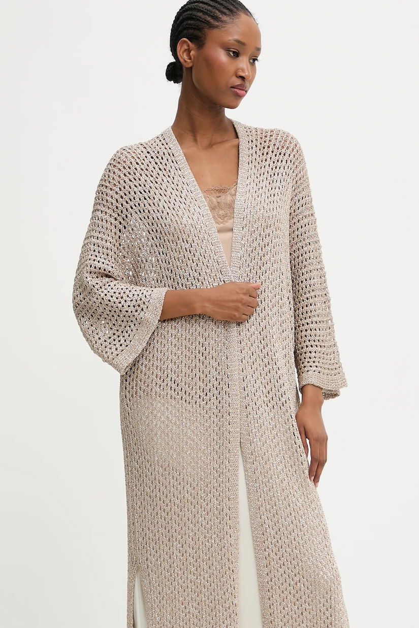 Answear.LAB sacou culoarea maro, oversize, neted