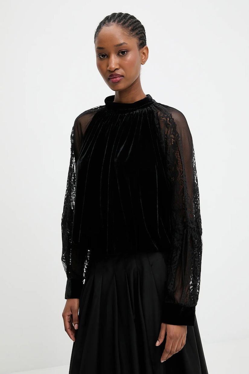 Answear.LAB bluza culoarea negru, neted