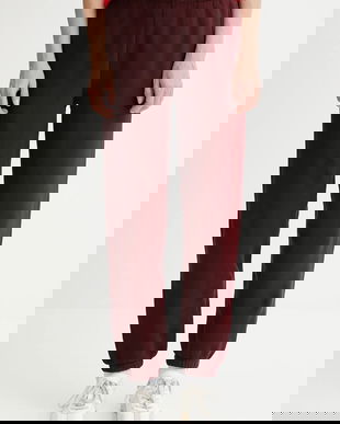 American Vintage pantaloni de trening culoarea bordo, uni, IZU05B