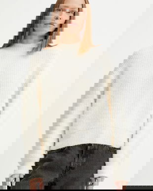 American Vintage pulover din amestec de lână culoarea bej, cu turtleneck, EAST18Q