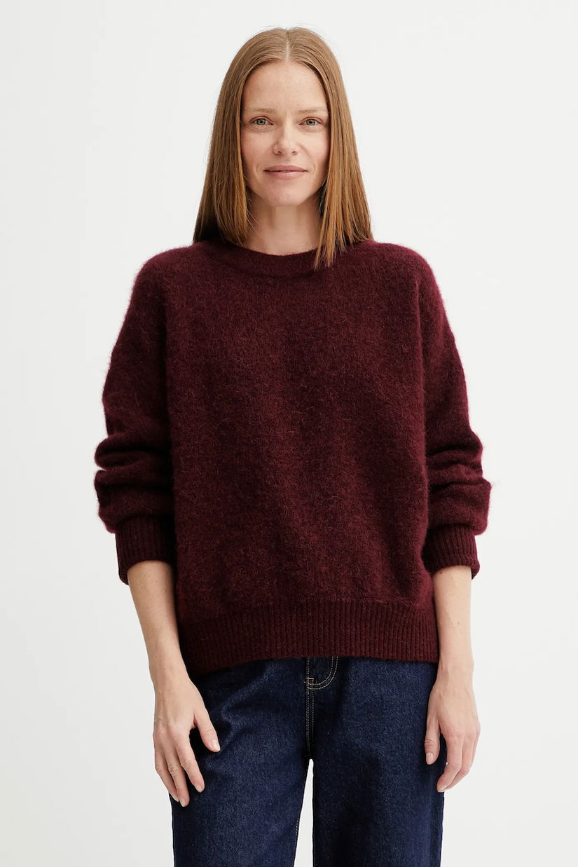 American Vintage pulover de lână culoarea bordo, VITO18E
