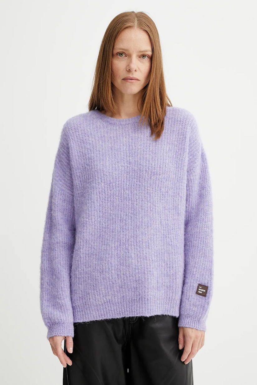 American Vintage pulover din amestec de lână culoarea violet, călduros, EAST18U