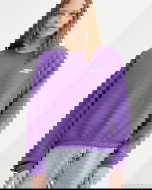 American Vintage bluză culoarea violet, cu imprimeu, IZU03A