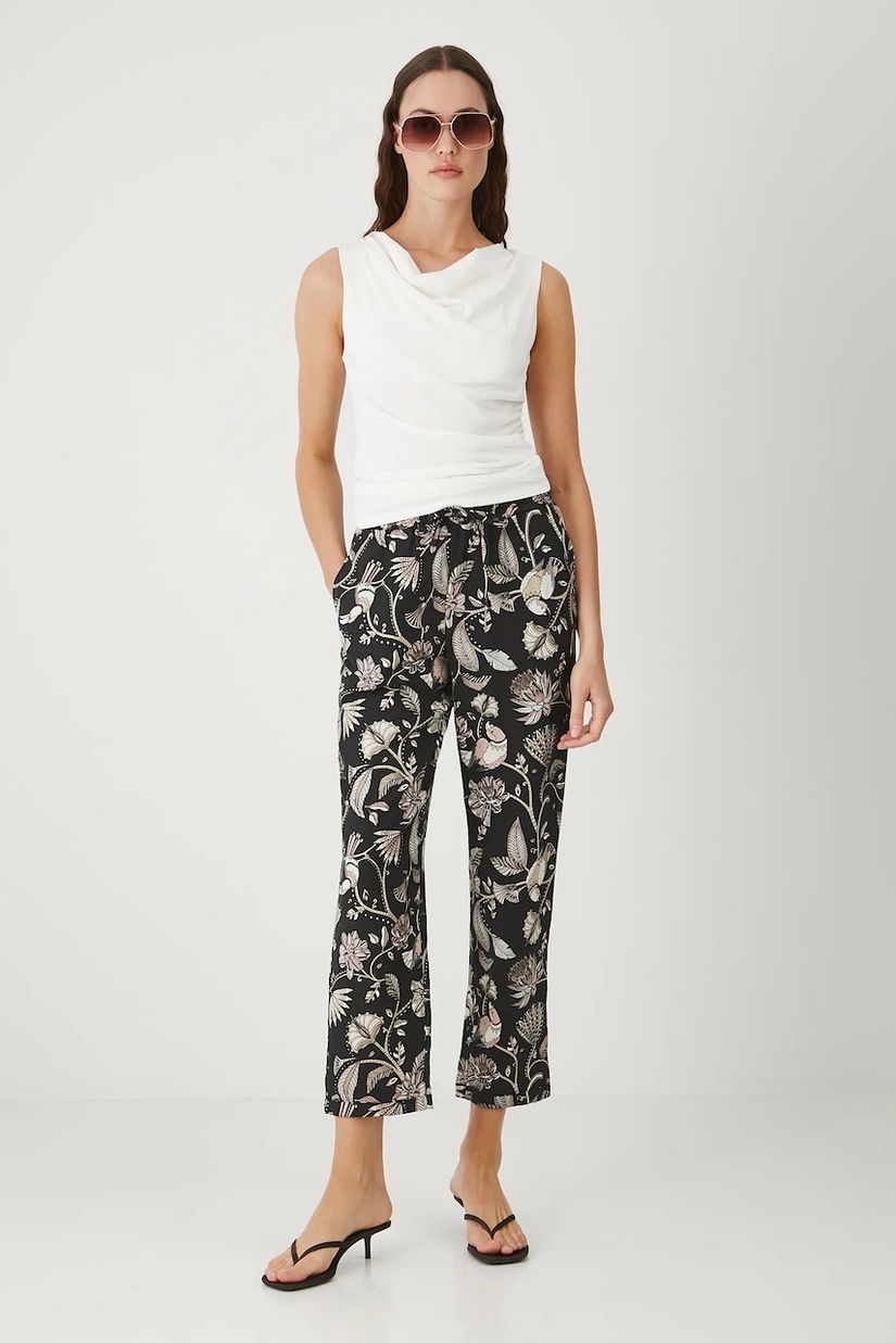 Medicine pantaloni culoarea negru, fason chinos, medium waist