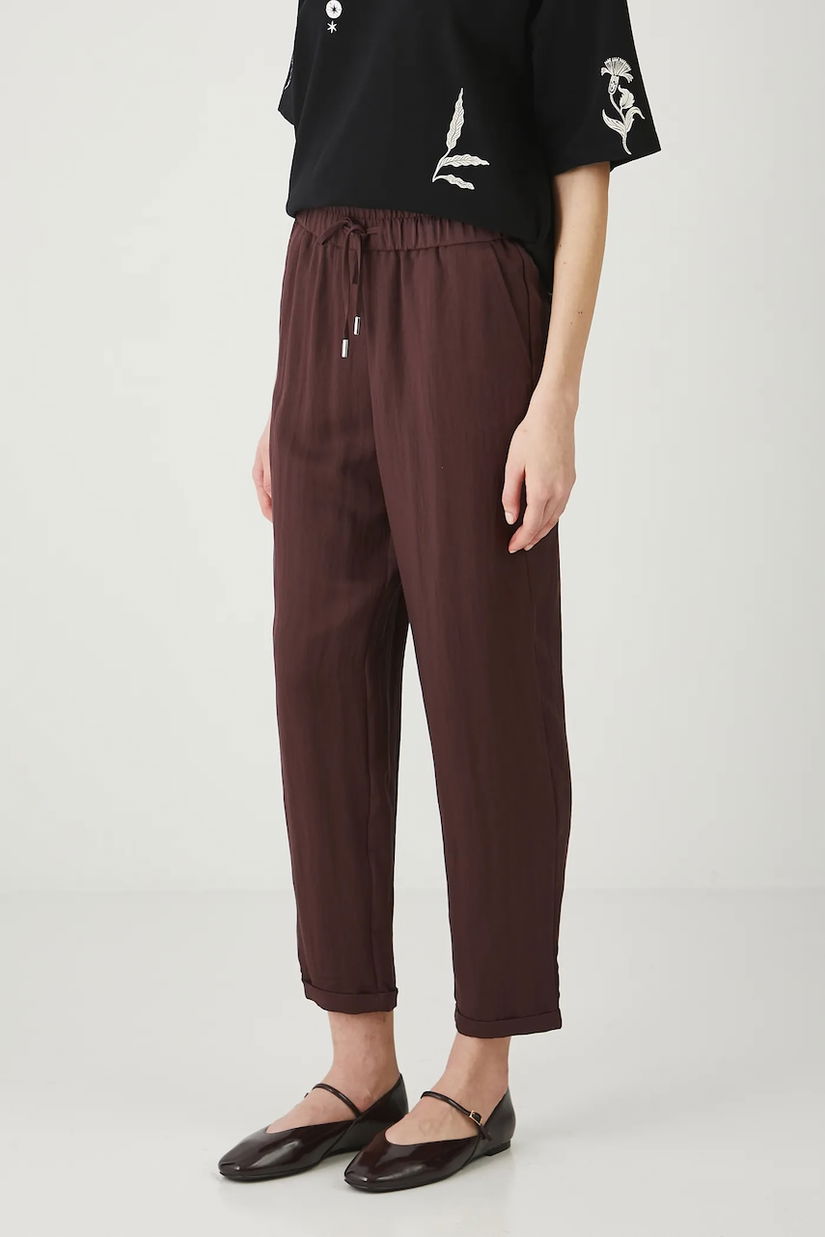 Medicine pantaloni culoarea maro, fason chinos, medium waist