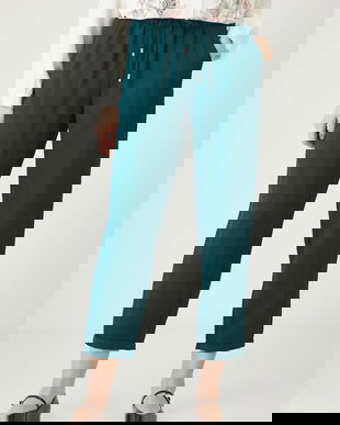 Medicine pantaloni culoarea verde, fason chinos, medium waist