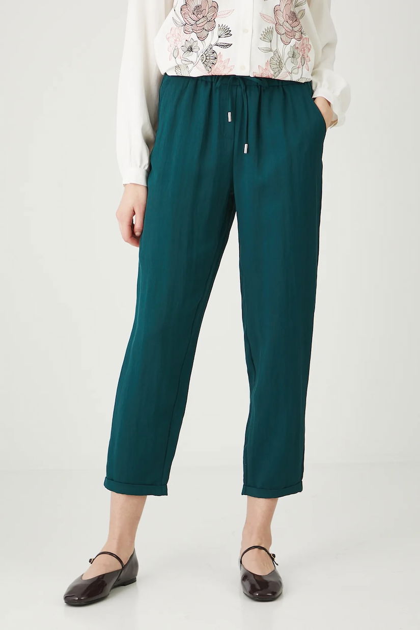 Medicine pantaloni culoarea verde, fason chinos, medium waist