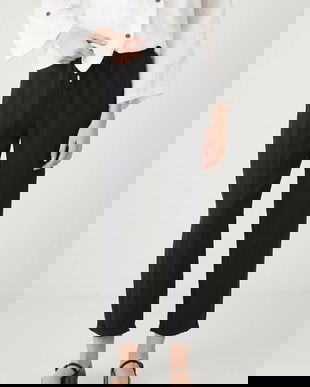 Medicine pantaloni culoarea negru, fason chinos, medium waist