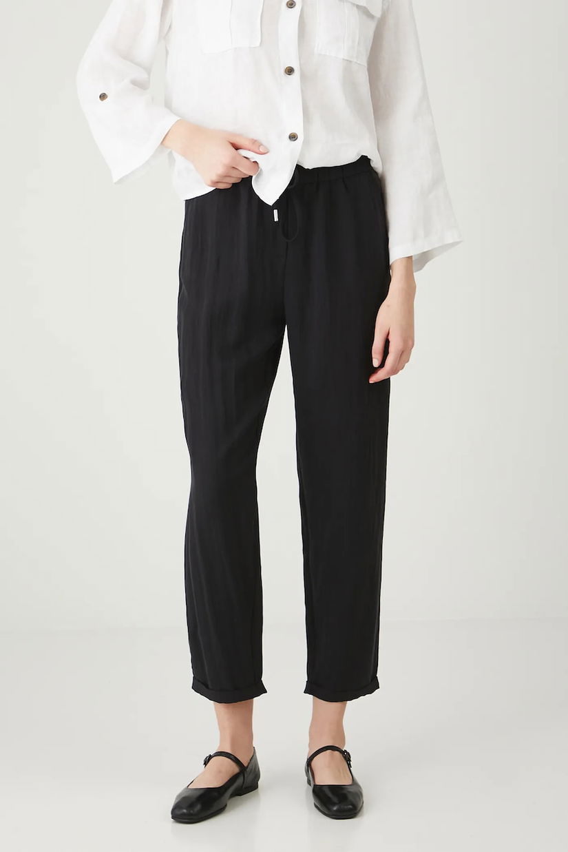 Medicine pantaloni culoarea negru, fason chinos, medium waist