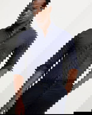 United Colors of Benetton camasa barbati, cu guler italian, slim, 5JUEUQ04D