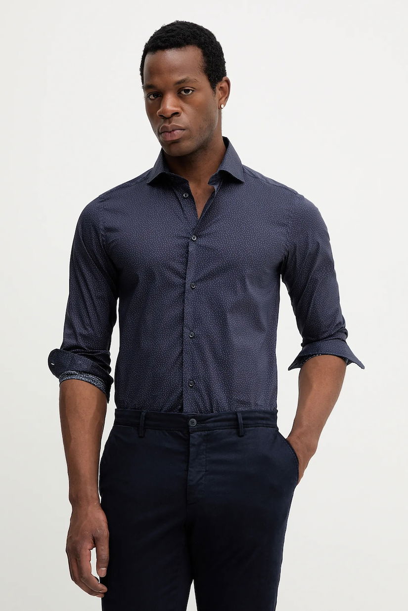 United Colors of Benetton camasa barbati, cu guler italian, slim, 5JUEUQ04D