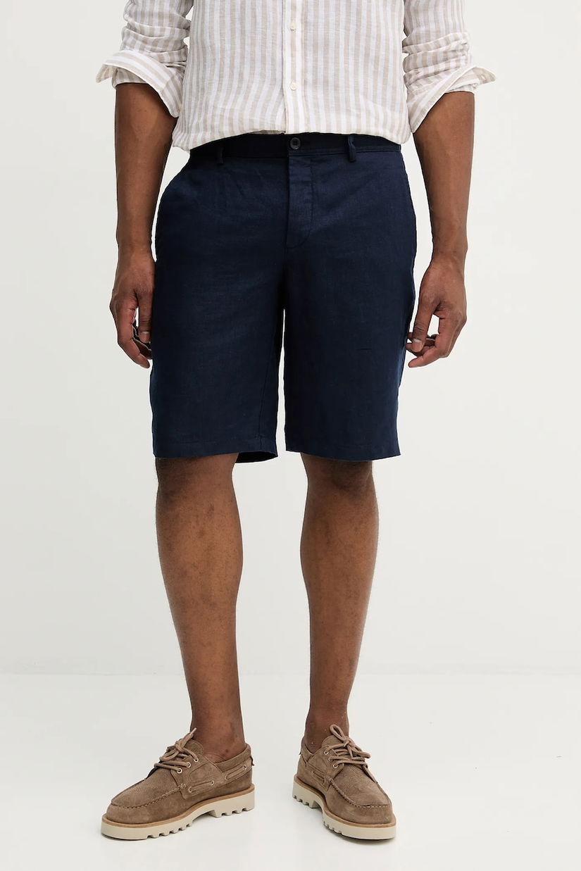 Sisley pantaloni scurti din in culoarea bej