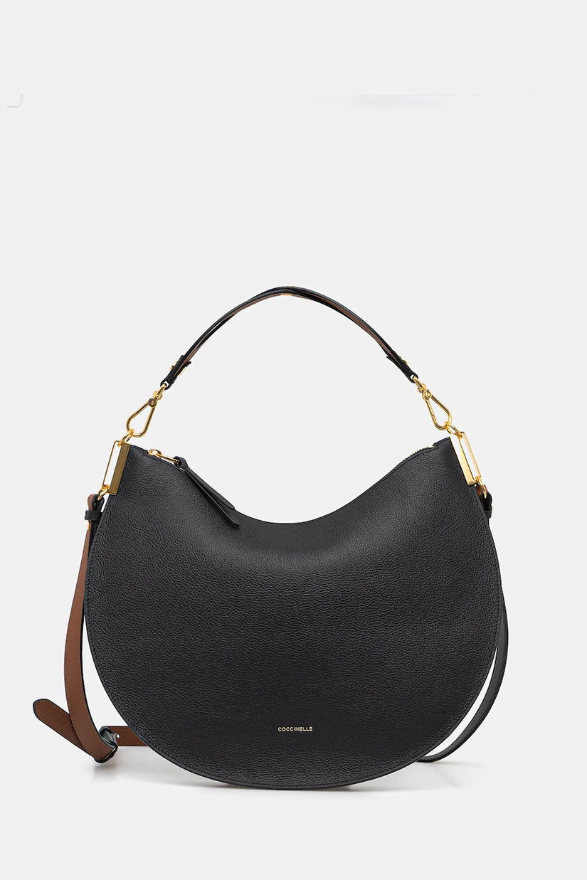 Coccinelle geantă de piele COCCINELLESUNUP culoarea negru, E1 QKF 13 01 01