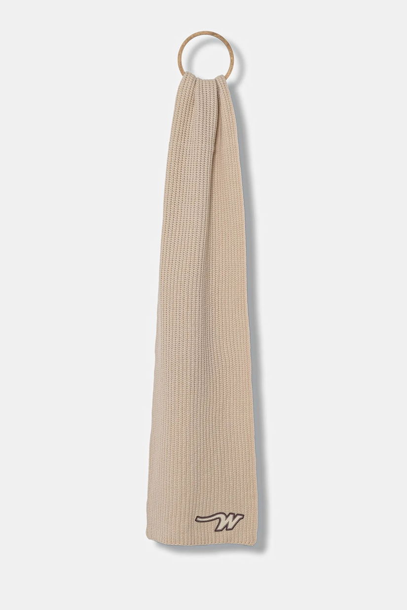 Weekend Max Mara fular de lână BARDIES culoarea bej, uni, 2525746035600