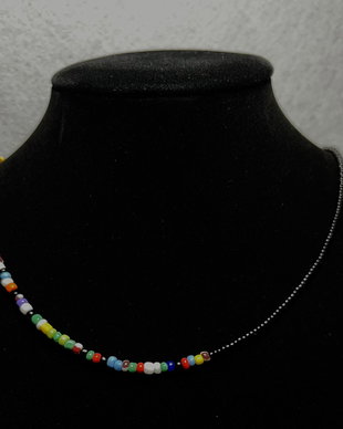 Colier negru-multicolor