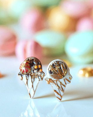 Cercei din portelan pictati manual - SWEETS&TREATS