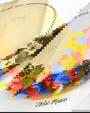 Colier handmade statement - Tricolor (cod1262)