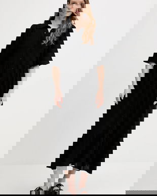 Answear Lab rochie culoarea negru, midi, evazati