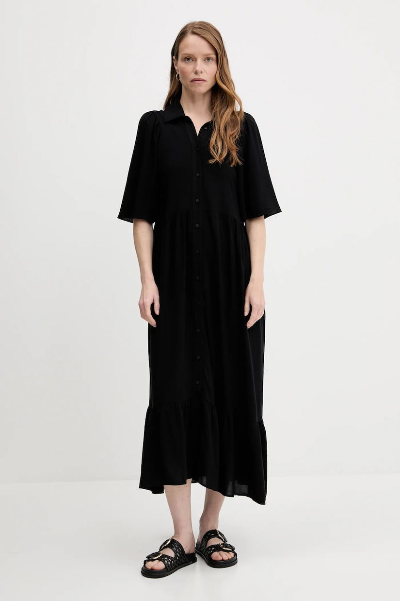 Answear Lab rochie culoarea negru, midi, evazati