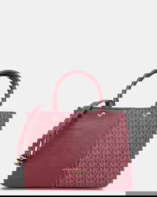 MICHAEL Michael Kors geantă FLORA culoarea bordo, 30T5GFFS2B