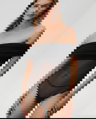 Undress Code bluză Libra Bodysuit Thong femei, culoarea negru, uni, 839