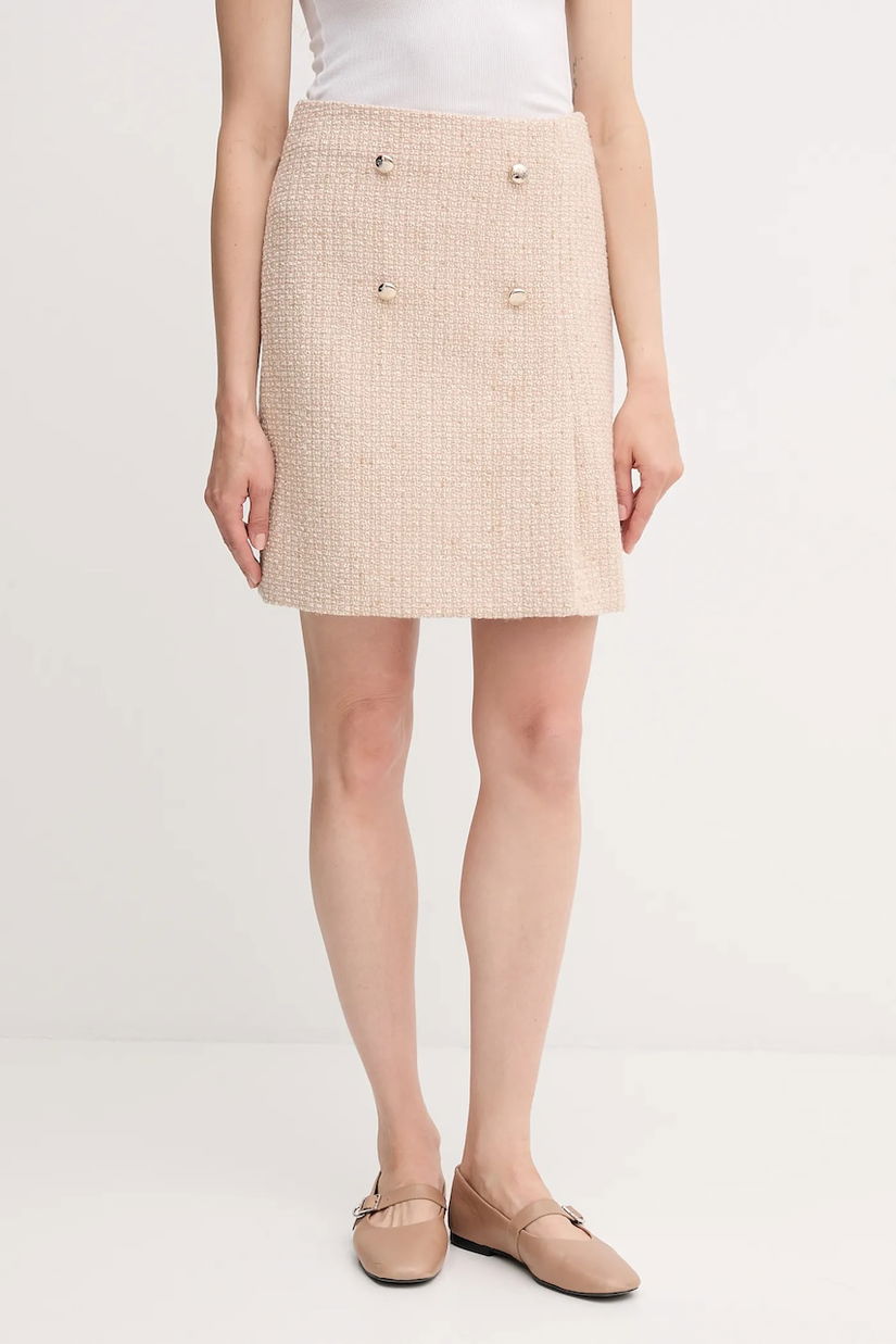Joop! fustă din amestec de lână culoarea bej, mini, drept, 30047955