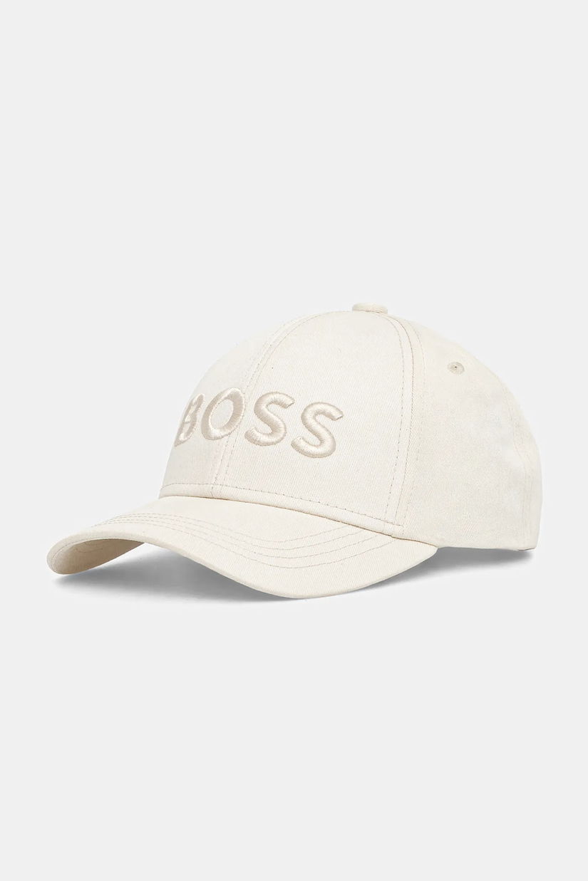 BOSS șapcă de baseball din bumbac culoarea bej, 50544386