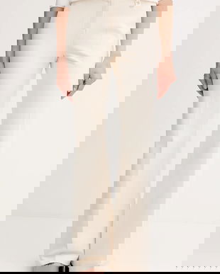 Joop! pantaloni culoarea bej, lat, high waist, 30047952