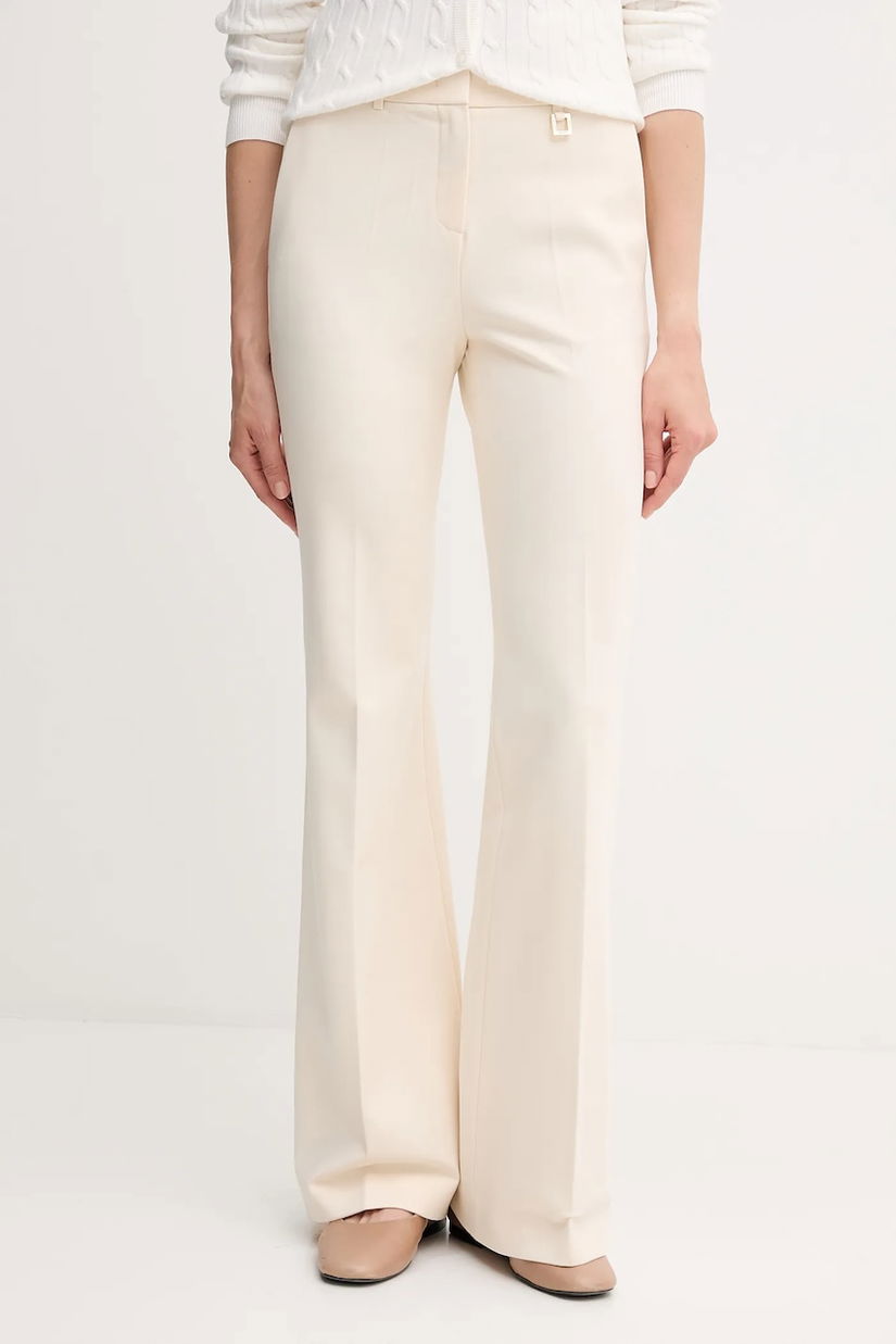 Joop! pantaloni culoarea bej, lat, high waist, 30047952