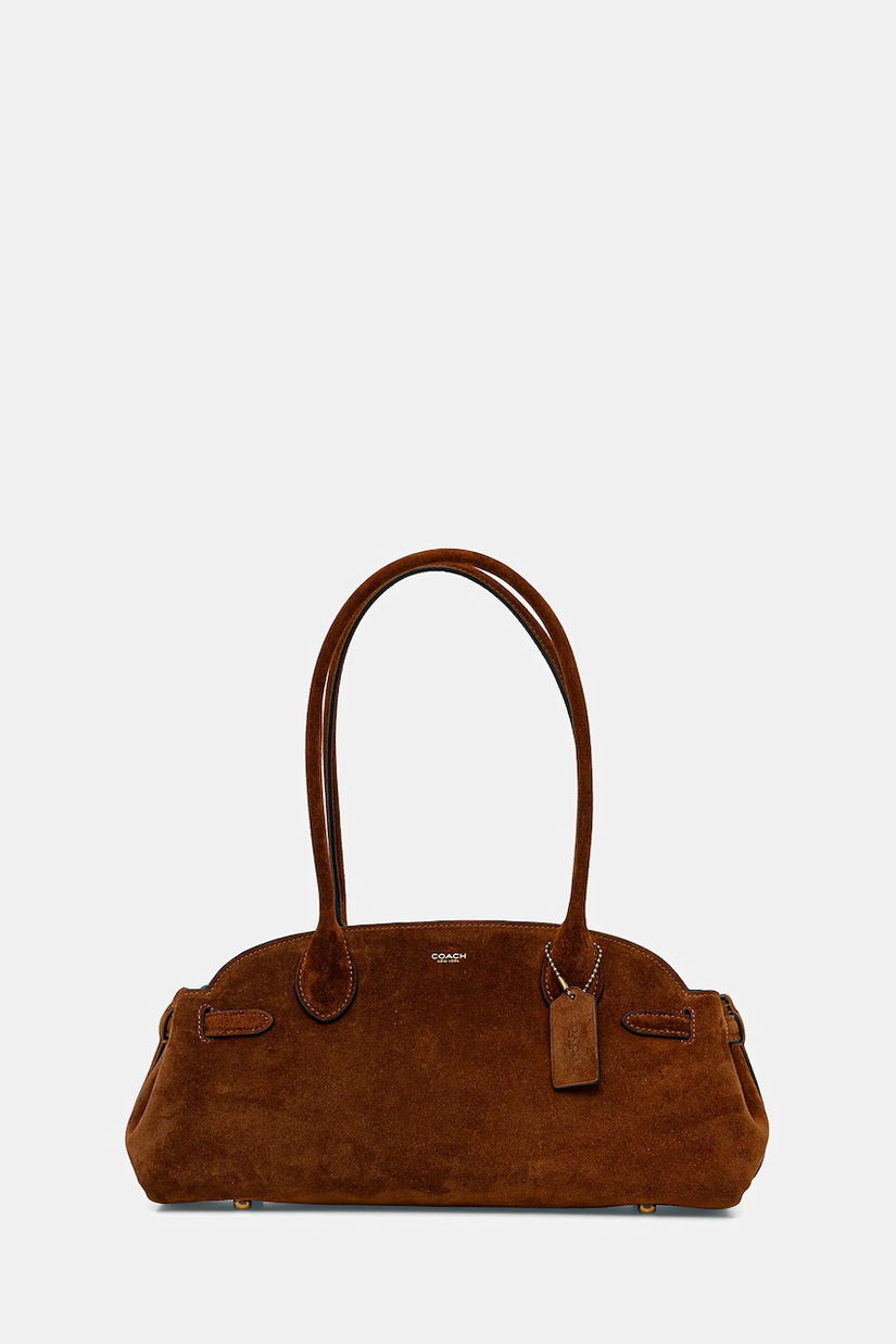 Coach geanta de mână din piele întoarsă Empire Carryall Bag 34 culoarea maro, CBN41