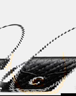 Coach poșetă de piele Tabby culoarea negru, CAF55