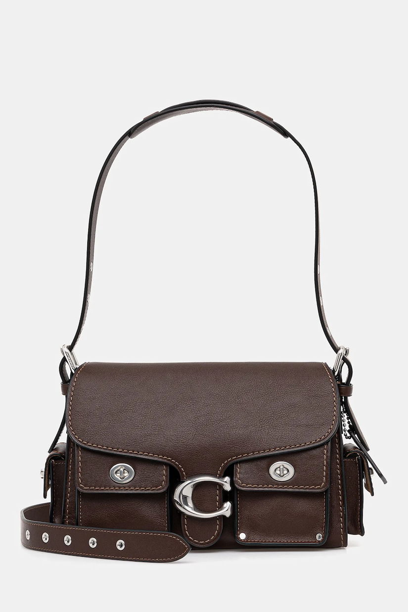 Coach poșetă de piele Cargo Turnlock Soft Tabby culoarea maro, CU124