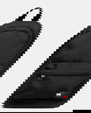 Tommy Jeans rucsac culoarea negru, mare, cu imprimeu, AM0AM13400