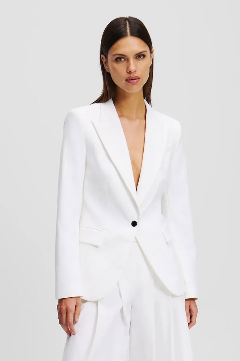 Karl Lagerfeld sacou culoarea alb, un singur rand de nasturi, uni, A2W14023