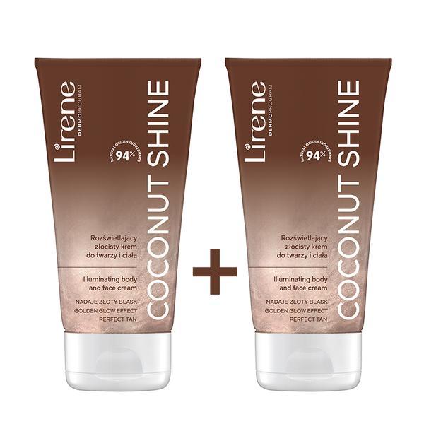 Set pentru un bronz stralucitor Coconut Shine Lirene, 2x150 ml