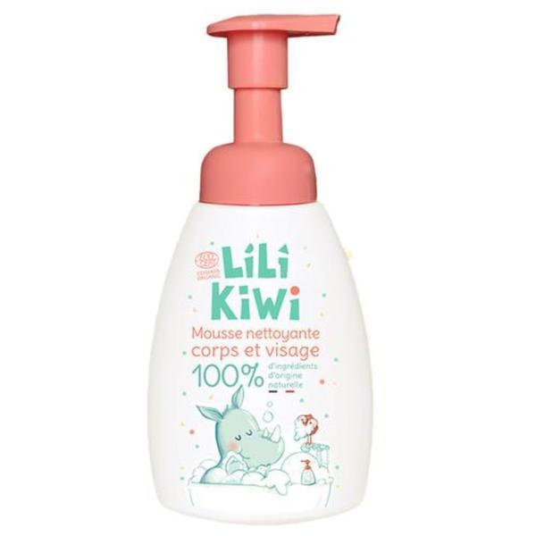 Spuma de curatare naturala, organica pentru fata si corp, pentru copii cu aroma de capsuni Lilikiwi, 250 ml