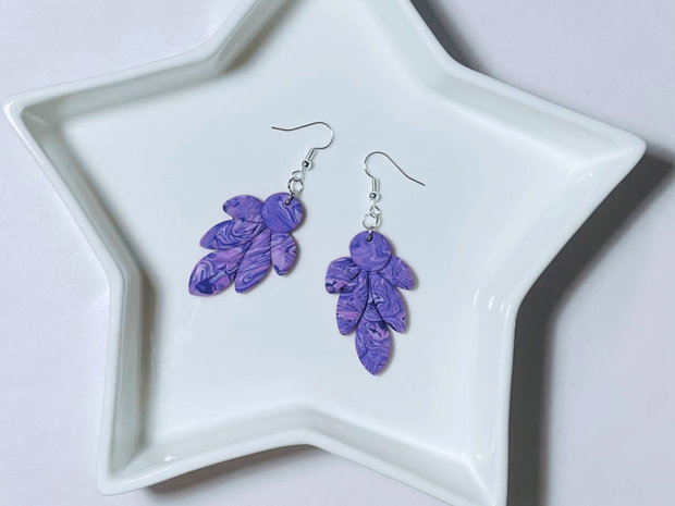 Cercei din lut polimeric MIDNIGHT PETALS #C0153