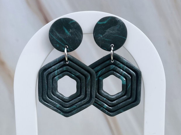 Cercei din lut polimeric JADE LAYERS #C0158
