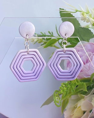 Cercei din lut polimeric LAVENDER ESCAPE #C0002