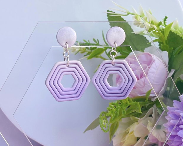 Cercei din lut polimeric LAVENDER ESCAPE #C0002