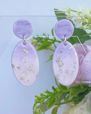 Cercei din lut polimeric AMETHYST WHISPER #C0007