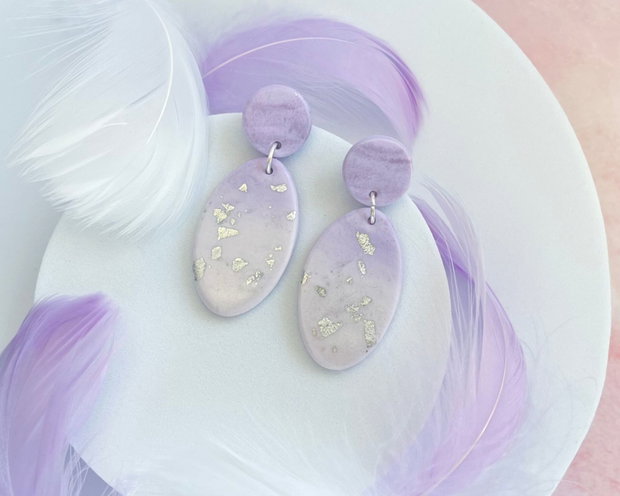 Cercei din lut polimeric AMETHYST WHISPER #C0007