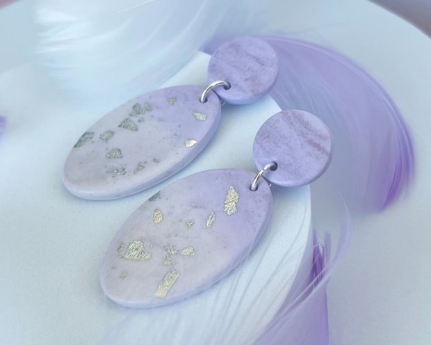 Cercei din lut polimeric AMETHYST WHISPER #C0007