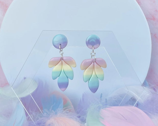 Cercei din lut polimeric DANCING RAINBOWS #C0014