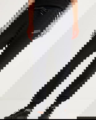 Napapijri pantaloni de trening M-Box femei, culoarea negru, cu imprimeu, NP0A4HZ60411